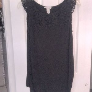 Never worn! Black lace sleeveless maternity top